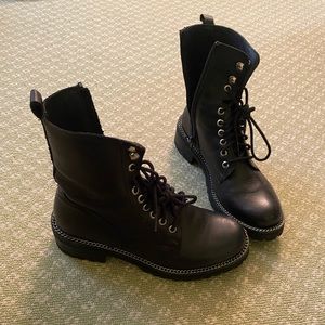 Aqua Black Combat Boots from Nordstrom. Great condition. Size 8
